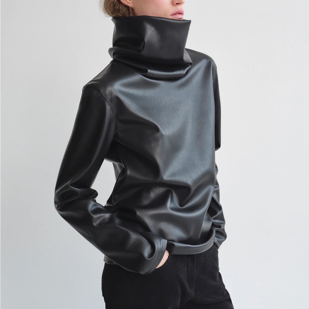 NWT Source Unknown Leather Turtleneck